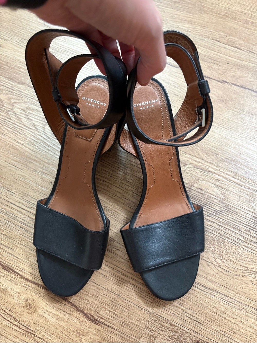 Givenchy Black Leather Ankle-Strap Women's Heels, Women’s Size 7